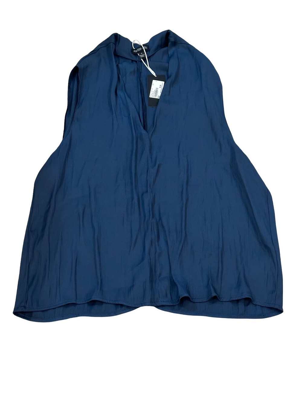 NWT Robertson + Rodeo Women’s Size Large Sleeveless Navy V-Neck Blouse